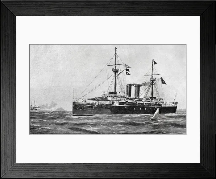 Framed Print : Spanish Navy. The battleship cruiser Vizcaya (1894) Framed Print : Spanish Navy. The battleship cruiser Vizcaya (1894)
