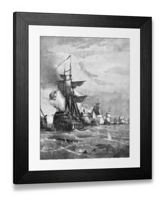 Framed Print : Battle of Trafalgar (October 21, 1805). Engraving, 1898 Framed Print : Battle of Trafalgar (October 21, 1805). Engraving, 1898