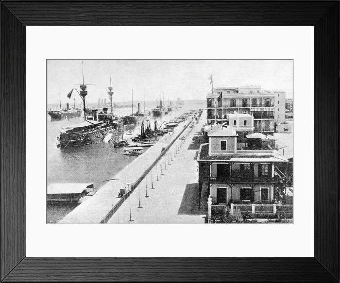 Framed Print : The squadron of Admiral Manuel de la Camara in Port-Said Framed Print : The squadron of Admiral Manuel de la Camara in Port-Said