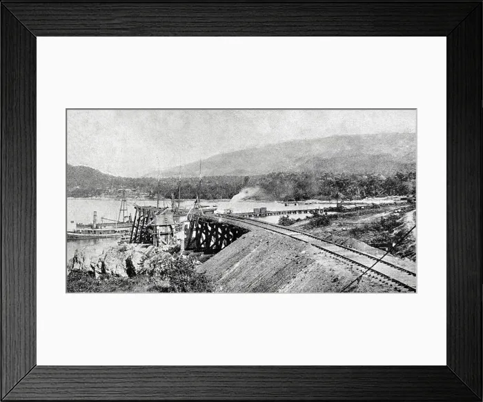 Framed Print : Island of Cuba. Juragua mines dock - Bay of Santiago de Cuba Framed Print : Island of Cuba. Juragua mines dock - Bay of Santiago de Cuba