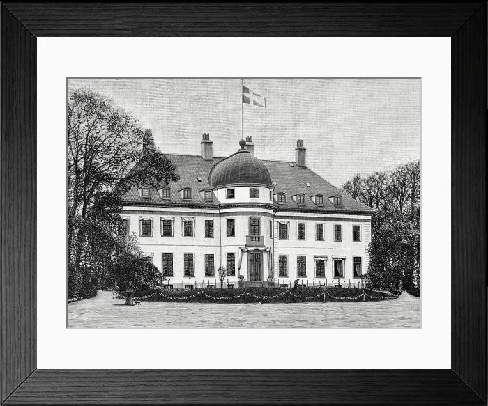 Framed Print : Denmark, Gentofte. Bernstorff Palace. Engraving, 1898 Framed Print : Denmark, Gentofte. Bernstorff Palace. Engraving, 1898