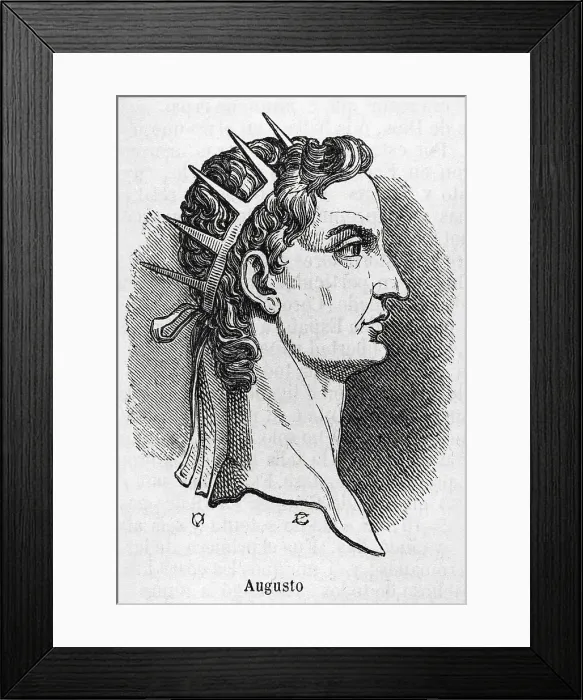 Framed Print : Augustus (63 BC-14 AD). First Roman Emperor. Portrait Framed Print : Augustus (63 BC-14 AD). First Roman Emperor. Portrait