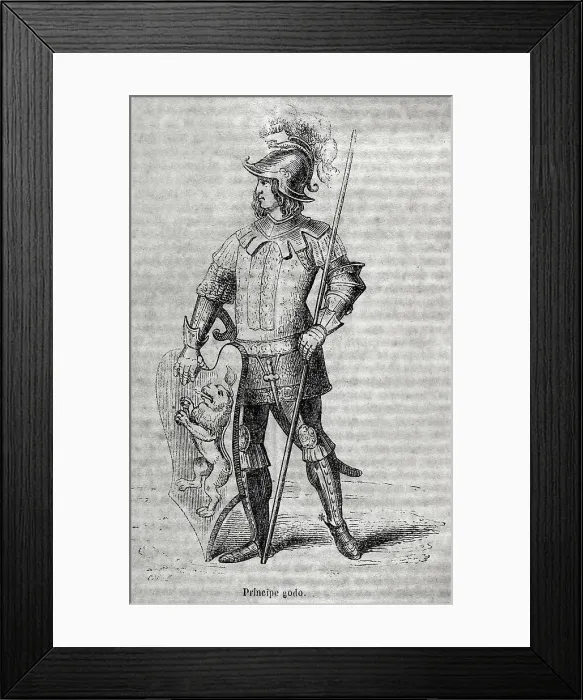 Framed Print : Visigothic Hispania. Goth prince. Engraving, 19th century Framed Print : Visigothic Hispania. Goth prince. Engraving, 19th century