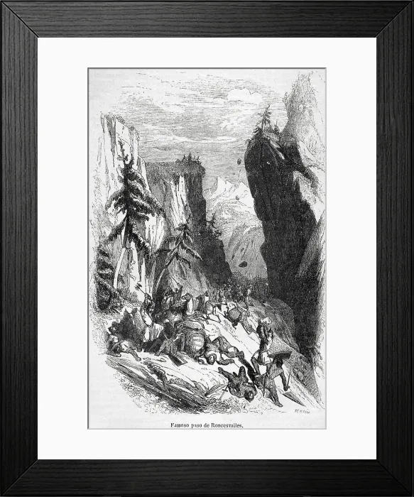 Framed Print : Iberian Peninsula. The Navarran Pyrenees. Pass of Roncevaux
