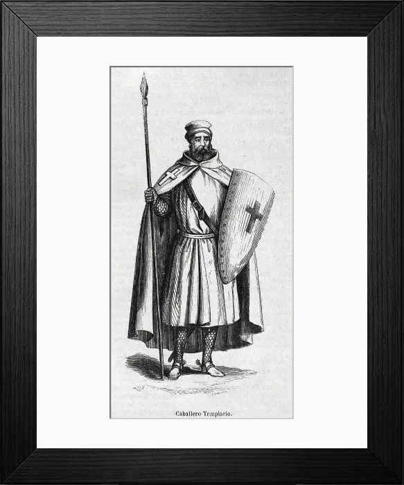 Framed Print : Order of Solomon's Temple. Knight Templar. Engraving, 1852 Framed Print : Order of Solomon's Temple. Knight Templar. Engraving, 1852