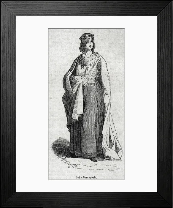 Framed Print : Queen Berengaria (1180-1246). Queen of Castile. Portrait Framed Print : Queen Berengaria (1180-1246). Queen of Castile. Portrait