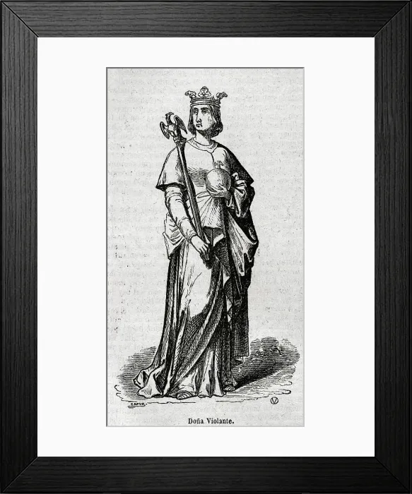 Framed Print : Violant of Hungary (1215-1251). Queen of Aragon (1235-1251) Framed Print : Violant of Hungary (1215-1251). Queen of Aragon (1235-1251)