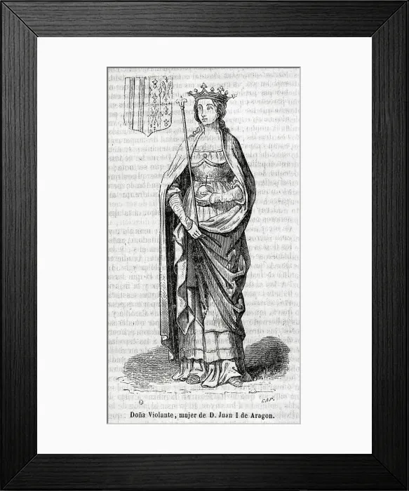 Framed Print : Vionat of Bar (c.1365-1431). Queen consort of Aragon Framed Print : Vionat of Bar (c.1365-1431). Queen consort of Aragon