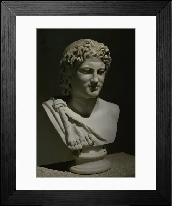 Framed Print : Satyr's head. Mid-2nd century AD. Roman Empire. Marble Framed Print : Satyr's head. Mid-2nd century AD. Roman Empire. Marble