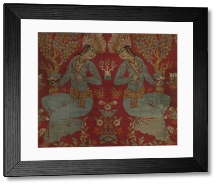 Framed Print : Silk fragment, ca. 1600. Safavid period. From Kashan Framed Print : Silk fragment, ca. 1600. Safavid period. From Kashan