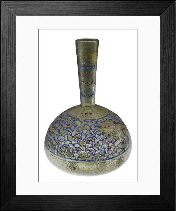 Framed Print : Bottle with Chinese lions, 14th century. Mamluk period Framed Print : Bottle with Chinese lions, 14th century. Mamluk period