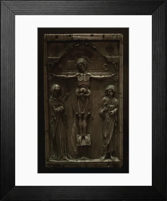 Framed Print : Plaque for a binding with the Crucifixion. Byzantium Framed Print : Plaque for a binding with the Crucifixion. Byzantium