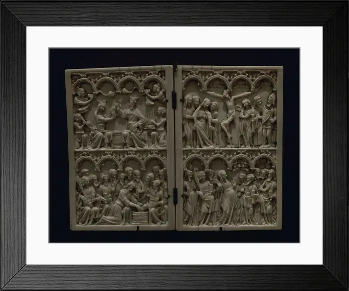 Framed Print : Diptych - episodes depicting the Coronation of the Virgin Framed Print : Diptych - episodes depicting the Coronation of the Virgin