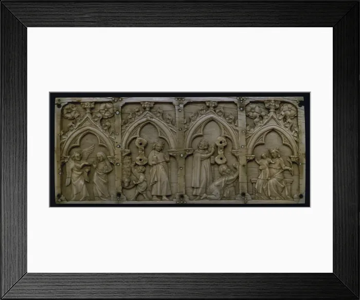 Framed Print : Panel from a Casket with Scenes from the Infancy of Christ Framed Print : Panel from a Casket with Scenes from the Infancy of Christ