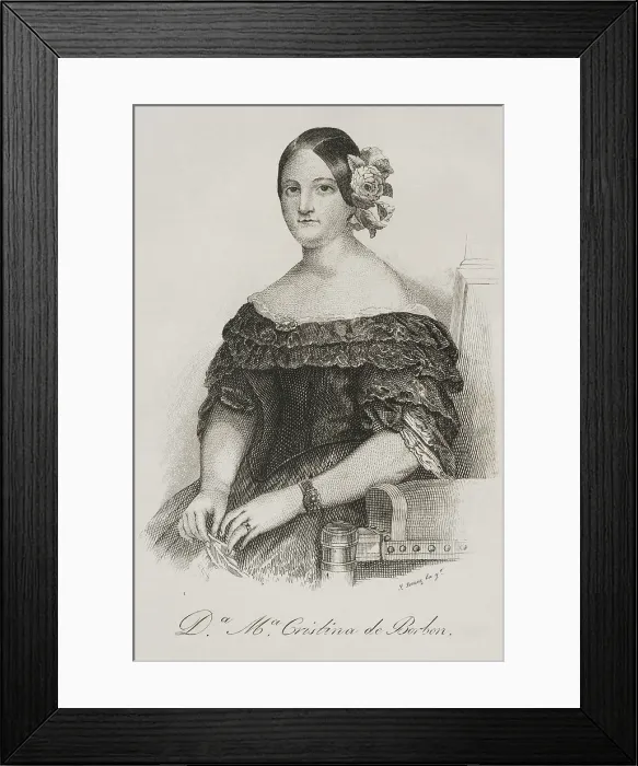 Framed Print : Maria Cristina de Borbon Dos Sicilias (1806-1878) Framed Print : Maria Cristina de Borbon Dos Sicilias (1806-1878)