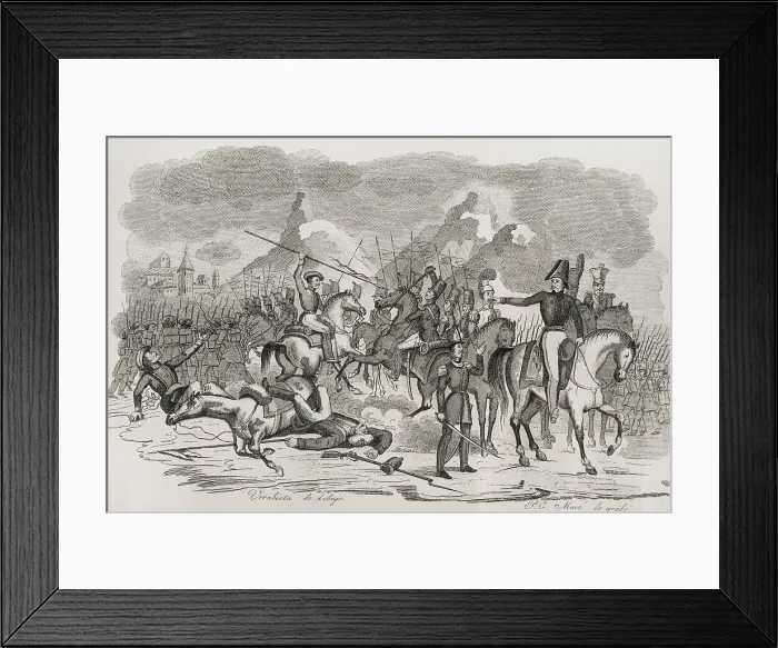Framed Print : Spain. First Carlist War (1833-1840). Action of Zalduendo Framed Print : Spain. First Carlist War (1833-1840). Action of Zalduendo