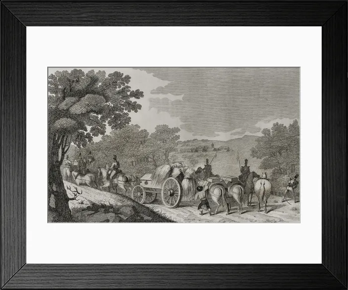 Framed Print : Spain. First Carlist War (1833-1840). Driving a convoy Framed Print : Spain. First Carlist War (1833-1840). Driving a convoy