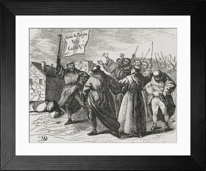 Framed Print : First Carlist War (1833-1840). Monastic uprising Framed Print : First Carlist War (1833-1840). Monastic uprising