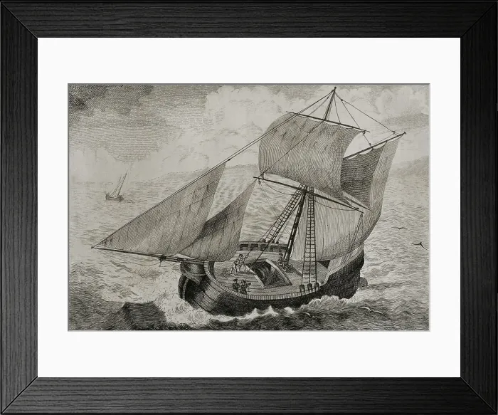 Framed Print : First Carlist War (1833-1840). Don Carlos sailing to France Framed Print : First Carlist War (1833-1840). Don Carlos sailing to France