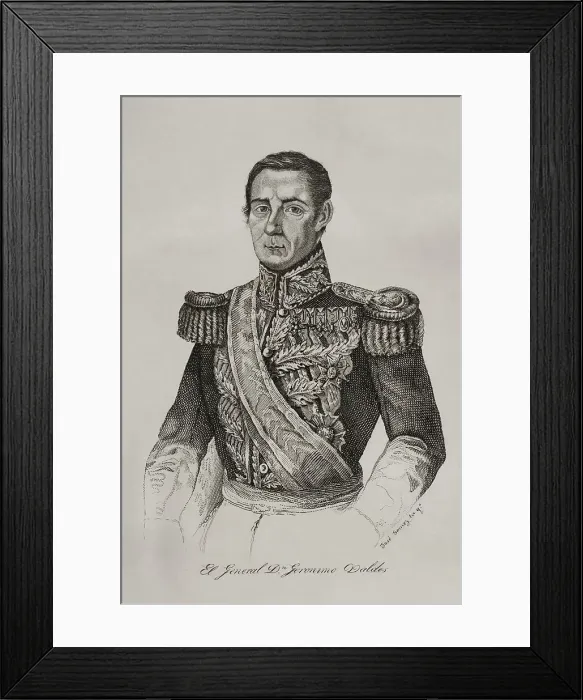 Framed Print : Jeronimo Valdes y Sierra (1784-1855). Spanish general