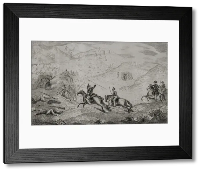 Framed Print : First Carlist War (1833-1840). The front in Valencia