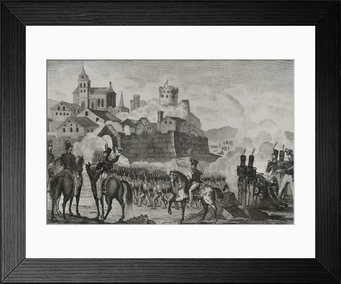 Framed Print : First Carlist War (1833-1840). Taking of the town of Irun Framed Print : First Carlist War (1833-1840). Taking of the town of Irun