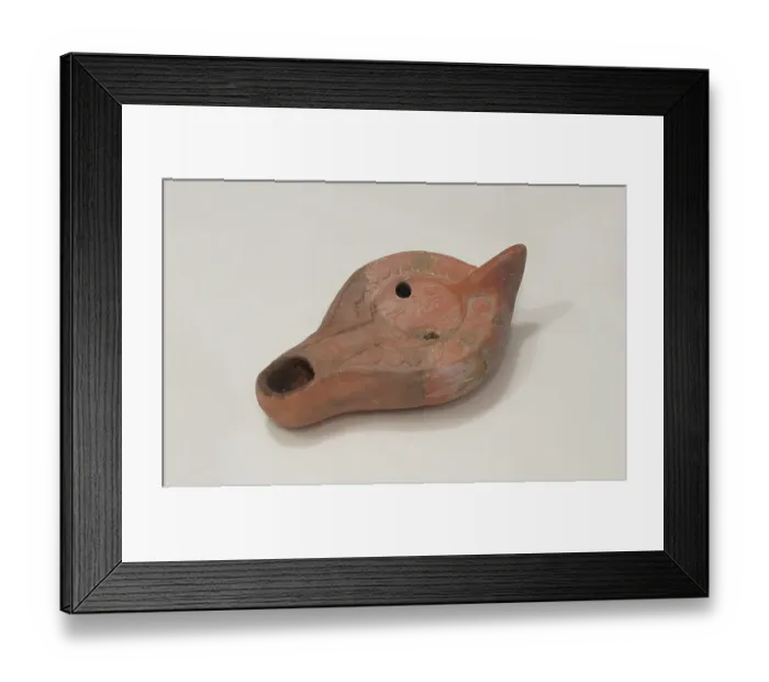 Framed Print : North African red-ware lamp, 4th-6th century A.D Framed Print : North African red-ware lamp, 4th-6th century A.D