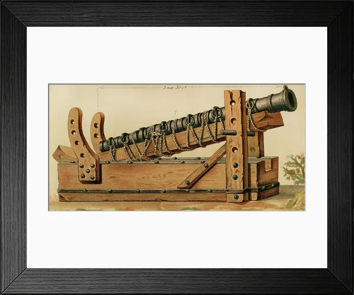 Framed Print : Middle Ages. Portable firearm. 13th century. Bombard Framed Print : Middle Ages. Portable firearm. 13th century. Bombard