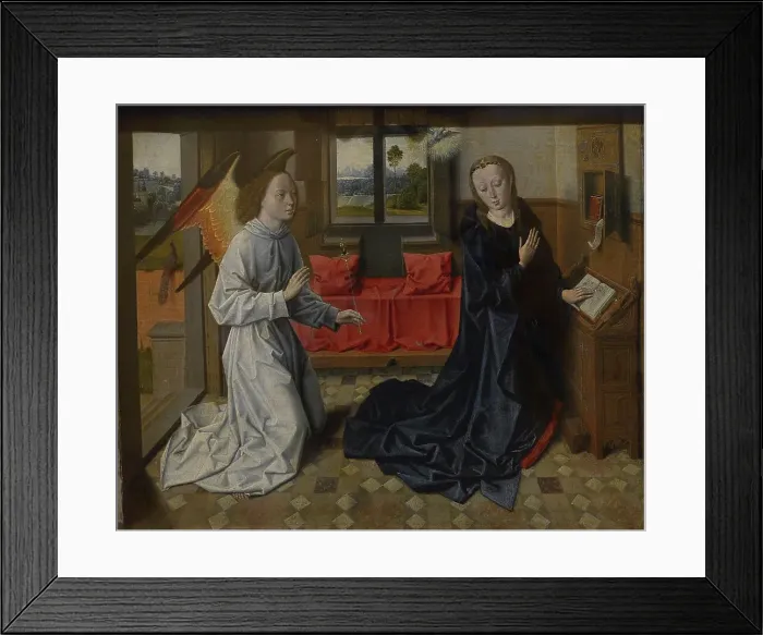 Framed Print : The Annunciation, circa 1480-1490 Framed Print : The Annunciation, circa 1480-1490