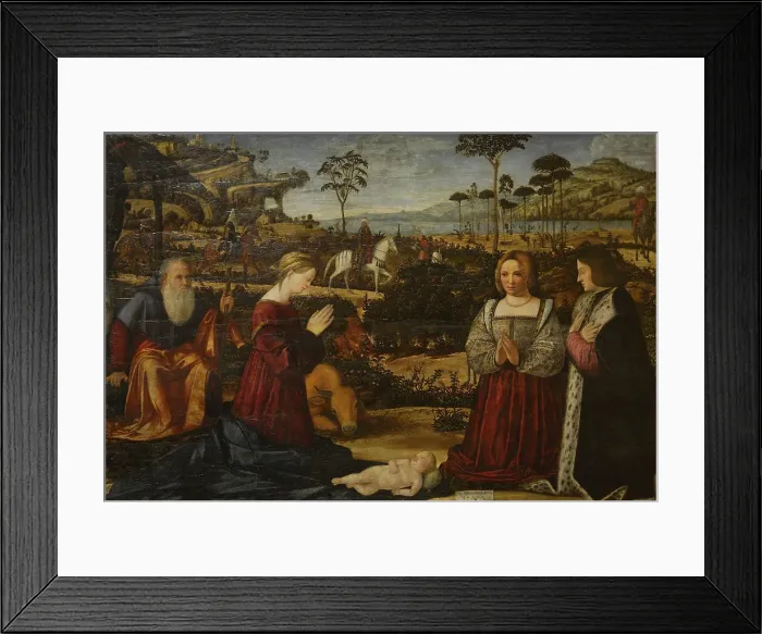 Framed Print : Holy Family with Donors, 1505, by Vittore Carpaccio Framed Print : Holy Family with Donors, 1505, by Vittore Carpaccio