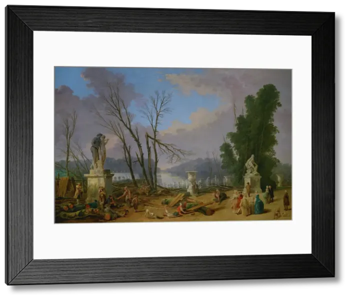 Framed Print : Le Tapis Vert (La Alfombra Verde) by Hubert Robert