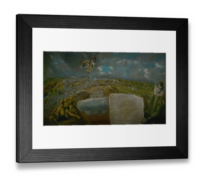 Framed Print : View and plan of Toledo, circa 1610-1614, by El Greco Framed Print : View and plan of Toledo, circa 1610-1614, by El Greco
