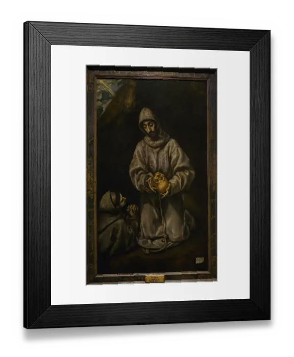 Framed Print : Saint Francis of Assisi and Brother Leo meditating on Death Framed Print : Saint Francis of Assisi and Brother Leo meditating on Death