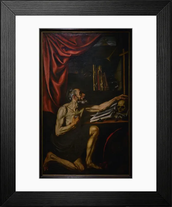 Framed Print : Saint Jerome doing penance in his study, by Luis Tristan Framed Print : Saint Jerome doing penance in his study, by Luis Tristan