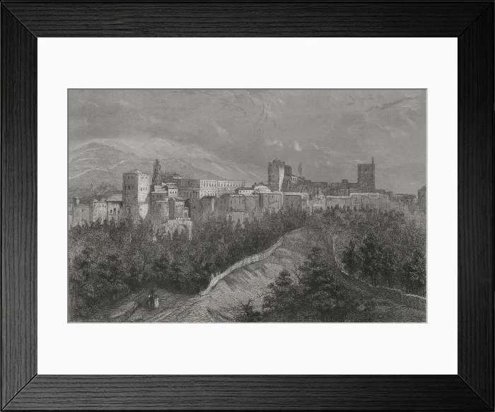 Framed Print : Spain, Andalusia. Panoramic view of the Alhambra of Granada Framed Print : Spain, Andalusia. Panoramic view of the Alhambra of Granada