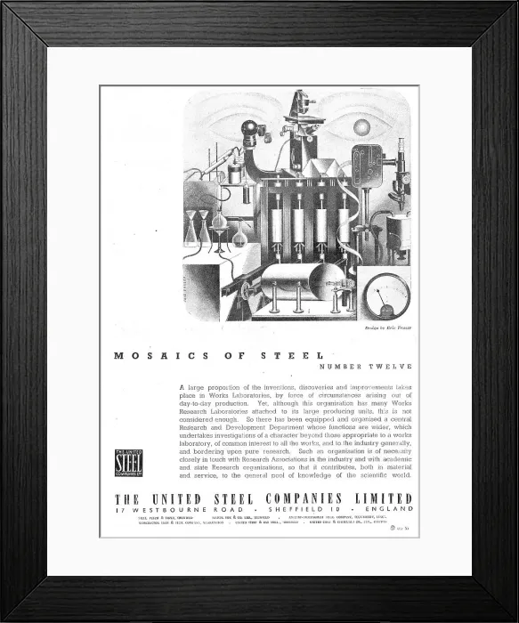 Framed Print : The United Steel Companies - Samuel Fox & Co Ltd Framed Print : The United Steel Companies - Samuel Fox & Co Ltd