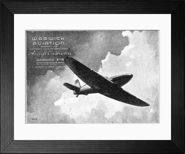 Framed Print : Warwick Aviation. Aeronautical Engineers & Constructors Framed Print : Warwick Aviation. Aeronautical Engineers & Constructors