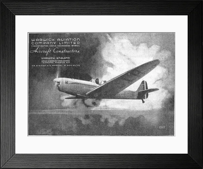 Framed Print : Warwick Aviation. Aeronautical Engineers & Constructors Framed Print : Warwick Aviation. Aeronautical Engineers & Constructors