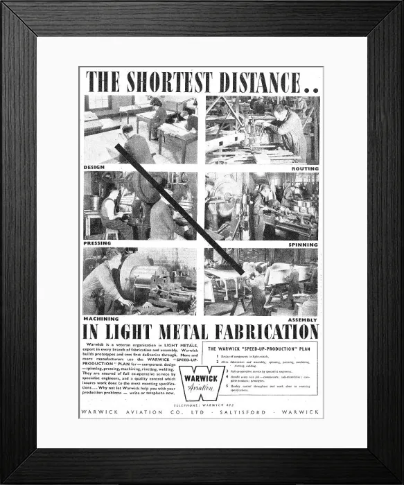 Framed Print : Warwick Aviation. Aeronautical Engineers & Constructors Framed Print : Warwick Aviation. Aeronautical Engineers & Constructors