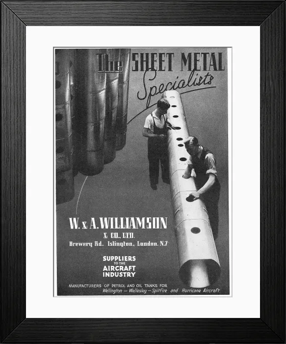 Framed Print : W & A.Williamson - Aircraft Sheet Metal Specialists Framed Print : W & A.Williamson - Aircraft Sheet Metal Specialists
