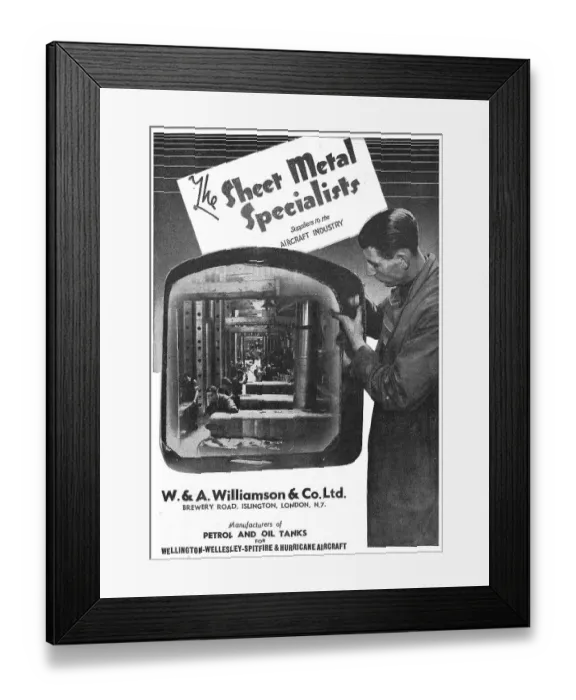 Framed Print : W & A.Williamson - Aircraft Sheet Metal Specialists Framed Print : W & A.Williamson - Aircraft Sheet Metal Specialists