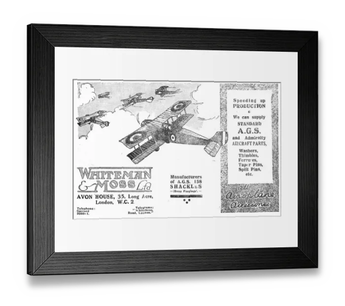 Framed Print : Whiteman & Moss AGS Parts & Accessories Framed Print : Whiteman & Moss AGS Parts & Accessories