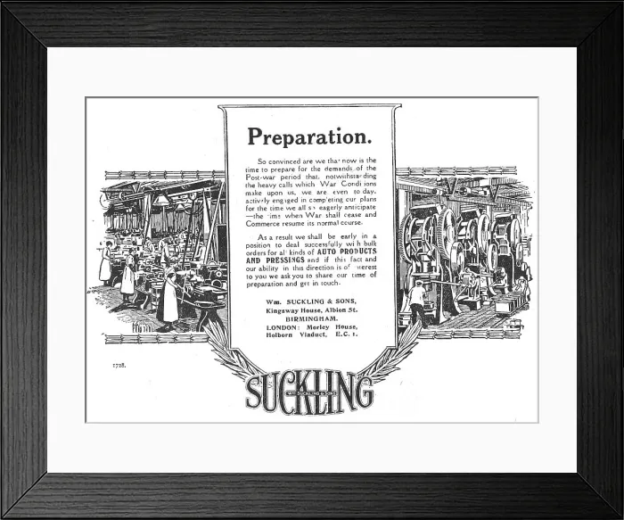 Framed Print : W.Suckling & Sons - Aeronautical Stampings
