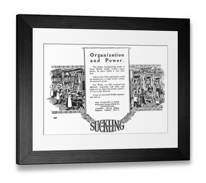 Framed Print : W.Suckling & Sons - Aeronautical Stampings & Repetition Work Framed Print : W.Suckling & Sons - Aeronautical Stampings & Repetition Work