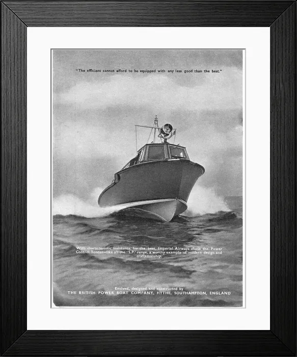 Framed Print : British Power Boat Company - Launches & Tenders Framed Print : British Power Boat Company - Launches & Tenders