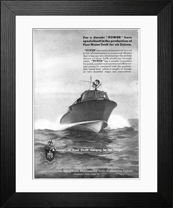 Framed Print : British Power Boat Company - Fast Motor Boats Framed Print : British Power Boat Company - Fast Motor Boats