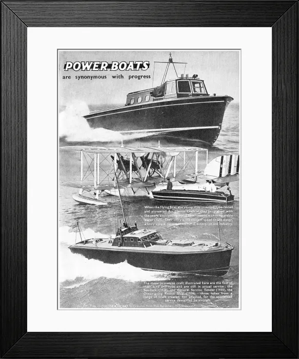 Framed Print : British Power Boat Company - Air Liaison Craft Framed Print : British Power Boat Company - Air Liaison Craft