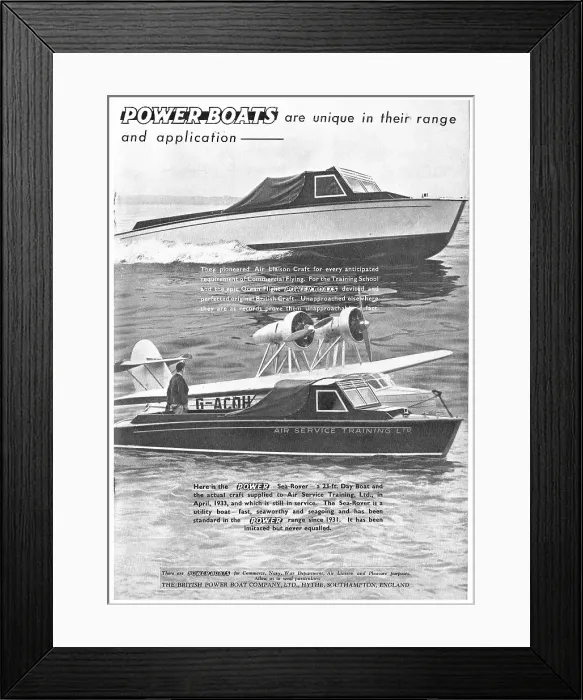 Framed Print : British Power Boat Company - Air Liaison Craft Framed Print : British Power Boat Company - Air Liaison Craft