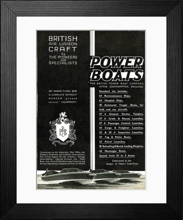 Framed Print : British Power Boat Company General Service Launches Framed Print : British Power Boat Company General Service Launches