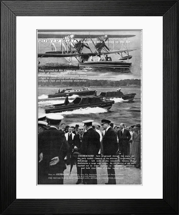 Framed Print : British Power Boat Company Air Liaison Launches 1938 Framed Print : British Power Boat Company Air Liaison Launches 1938